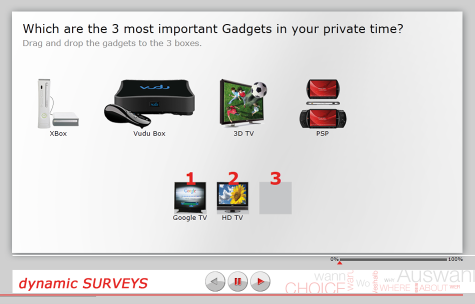 Dynamic Surveys Drag And Sort